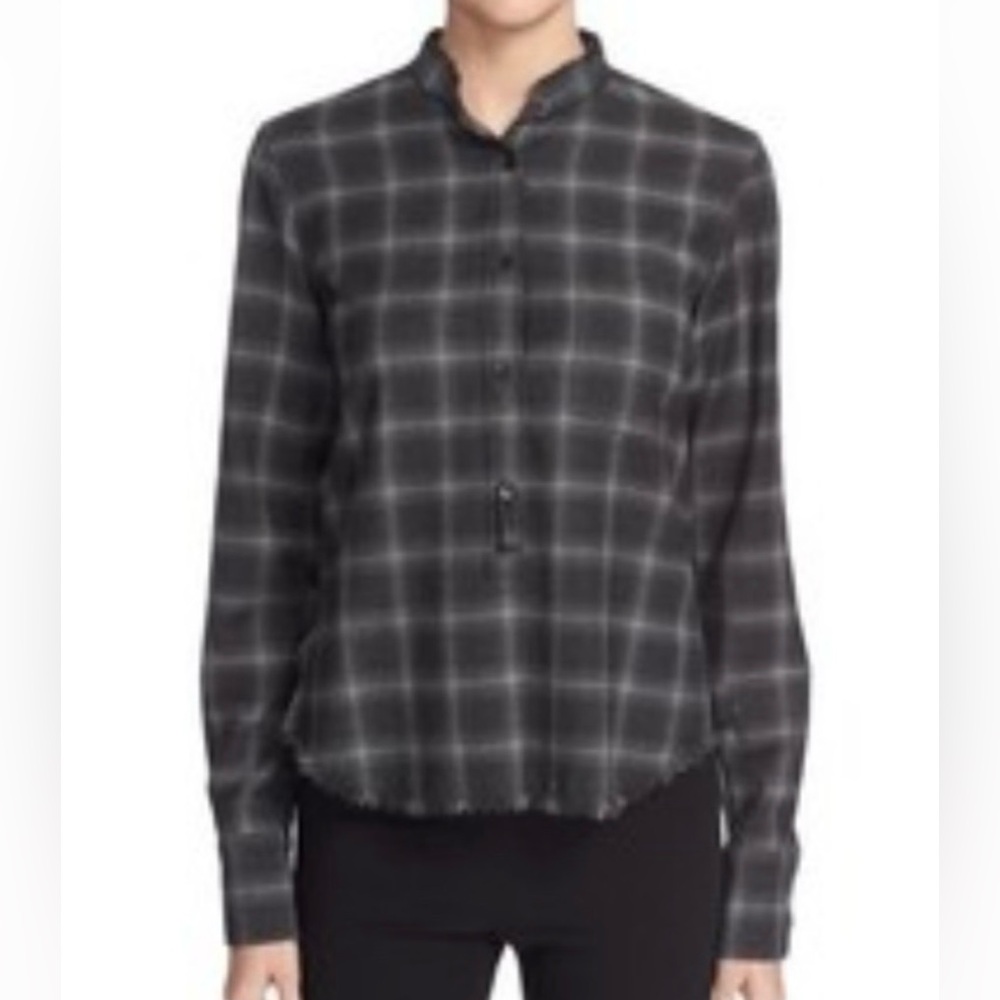 Helmut Lang Plaid Button Front Shirt